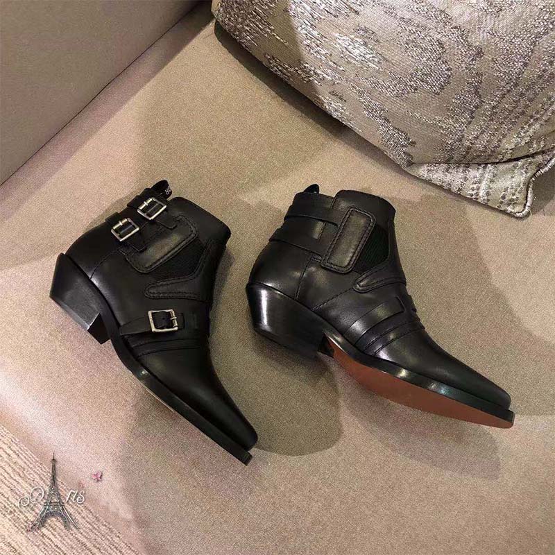 Dior Women Shoes Diorsaddle Calfskin Leather Ankle Boot 35mm Heel Hight-Black - Image 2