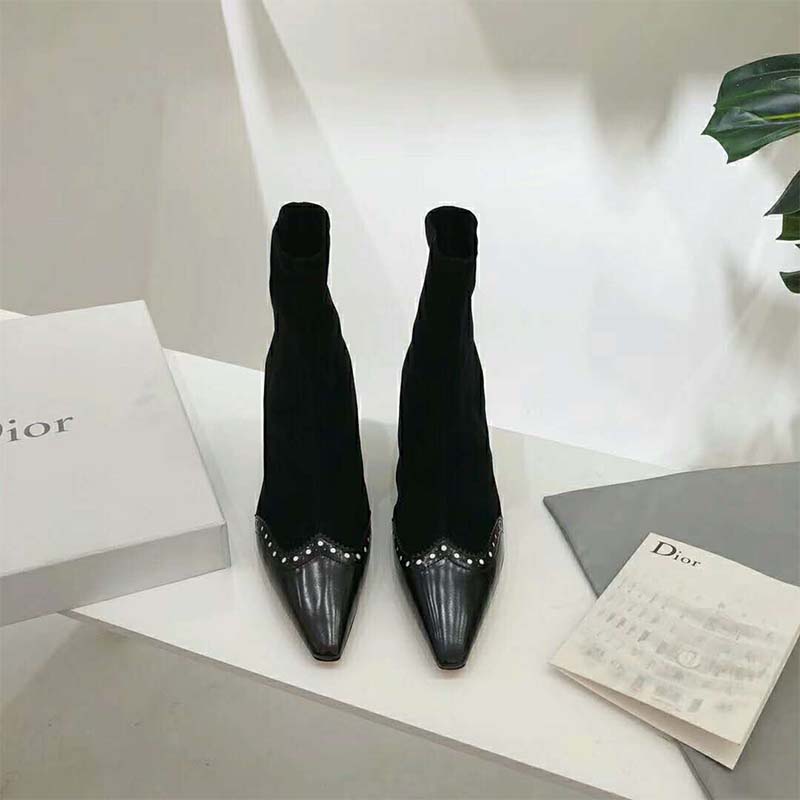 Dior Women Spectadior Ankle Boot in Stretch Suede Calfskin 65mm Heel-Black - Image 2