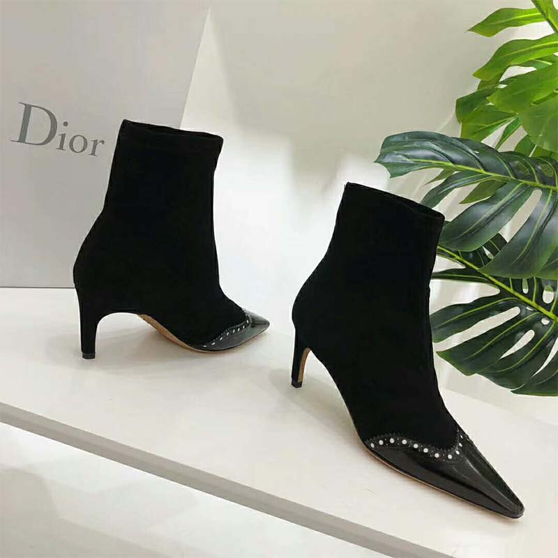 Dior Women Spectadior Ankle Boot in Stretch Suede Calfskin 65mm Heel-Black - Image 3