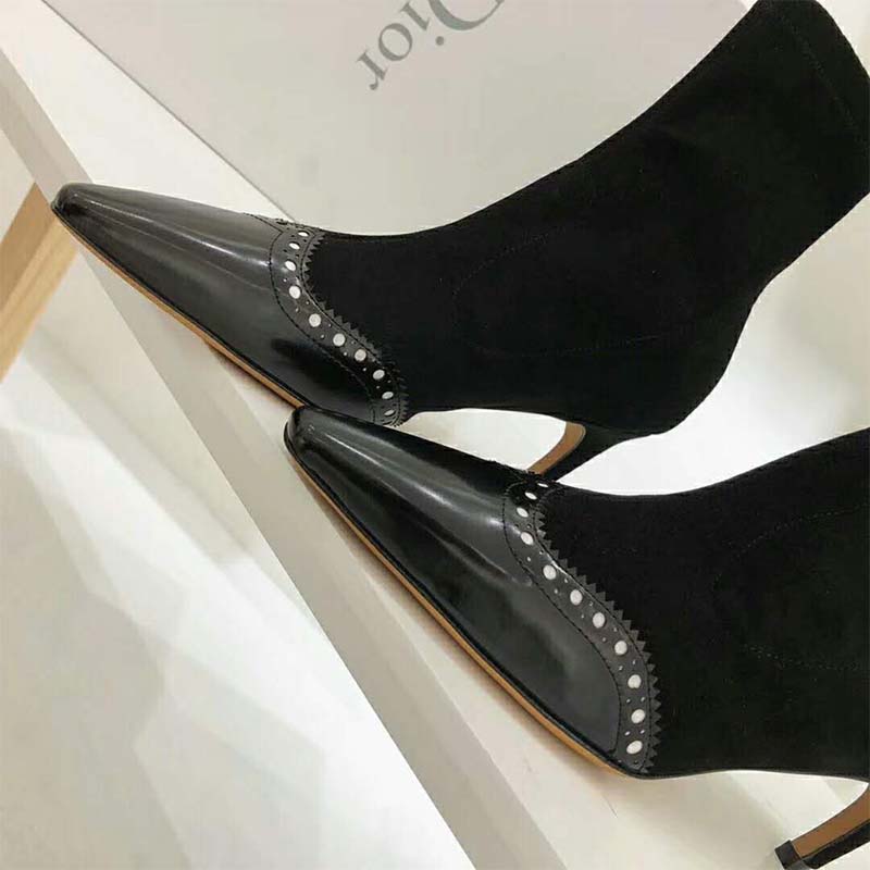 Dior Women Spectadior Ankle Boot in Stretch Suede Calfskin 65mm Heel-Black - Image 6