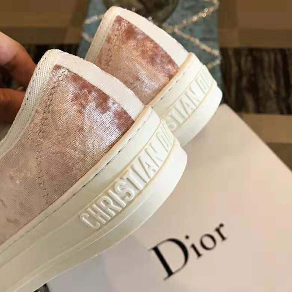 Dior Women Walk'N'Dior Velvet Sneaker Nude "Christian Dior J’dior" Laces - Image 11