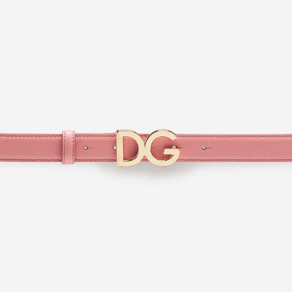 Dolce Gabbana D&G Women Dauphine Calfskin Belt-Pink
