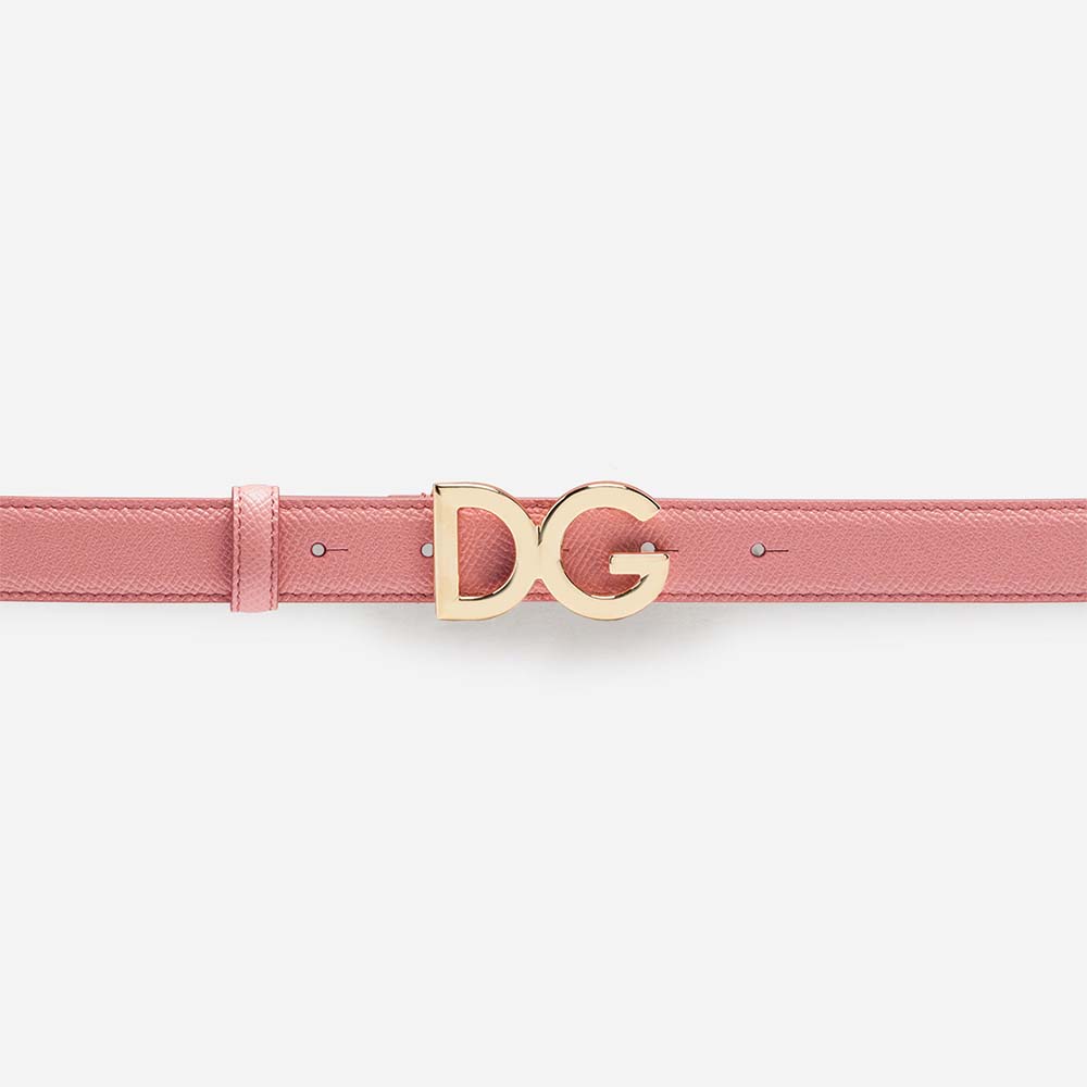 Dolce Gabbana D&G Women Dauphine Calfskin Belt-Pink