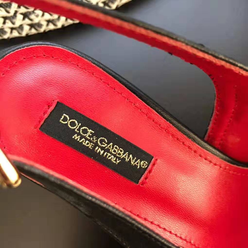 Dolce Gabbana D&G Women DG AMORE Slingbacks in Calfskin-Black - Image 9