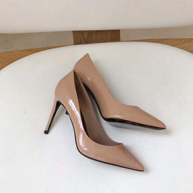 Dolce Gabbana D&G Women Shoes Patent Leather Pump with Leopard Sole 80mm Heel Hight-Sandy - Image 3