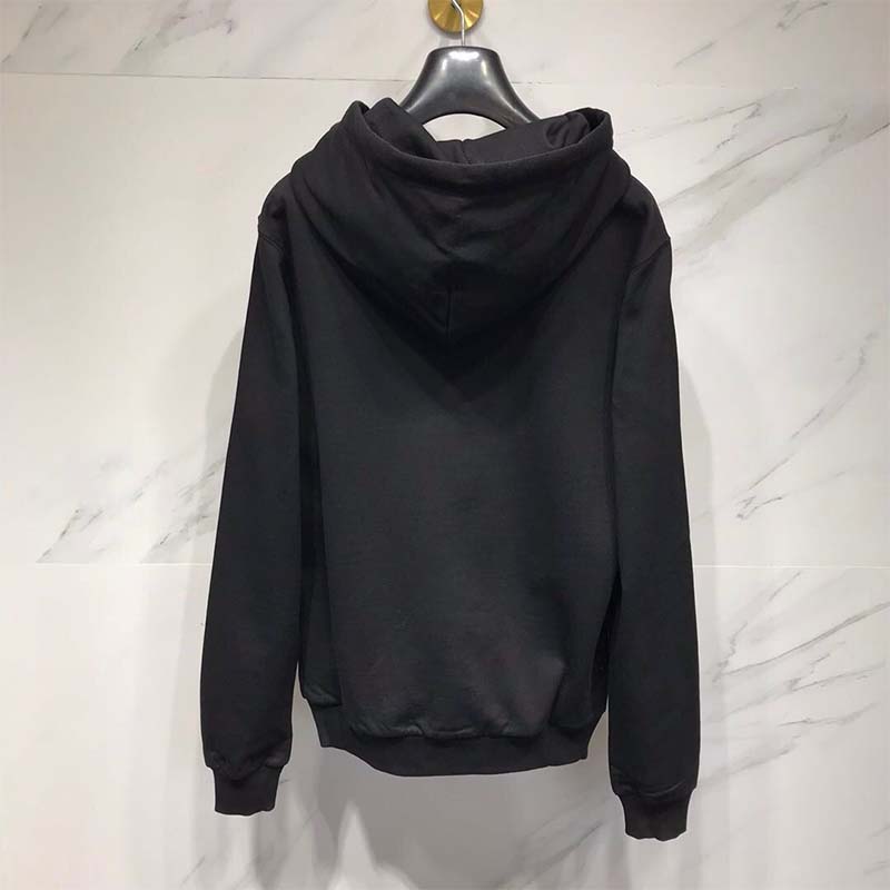 Dolce Gabbana D&G Men Cotton Sweatshirt with Embroidery and Hood-Black - Image 3