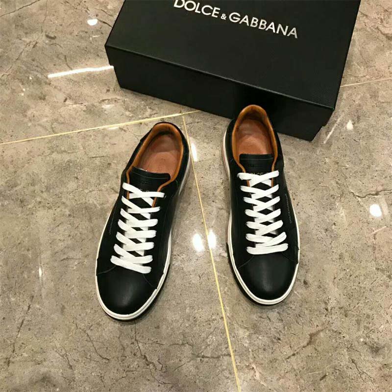 Dolce Gabbana D&G Men Shoes Roma Sneakers in Nappa Calfskin-Black - Image 2