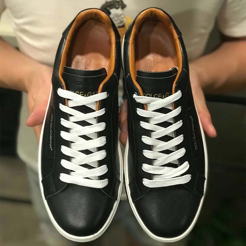 Dolce Gabbana D&G Men Shoes Roma Sneakers in Nappa Calfskin-Black - Image 3