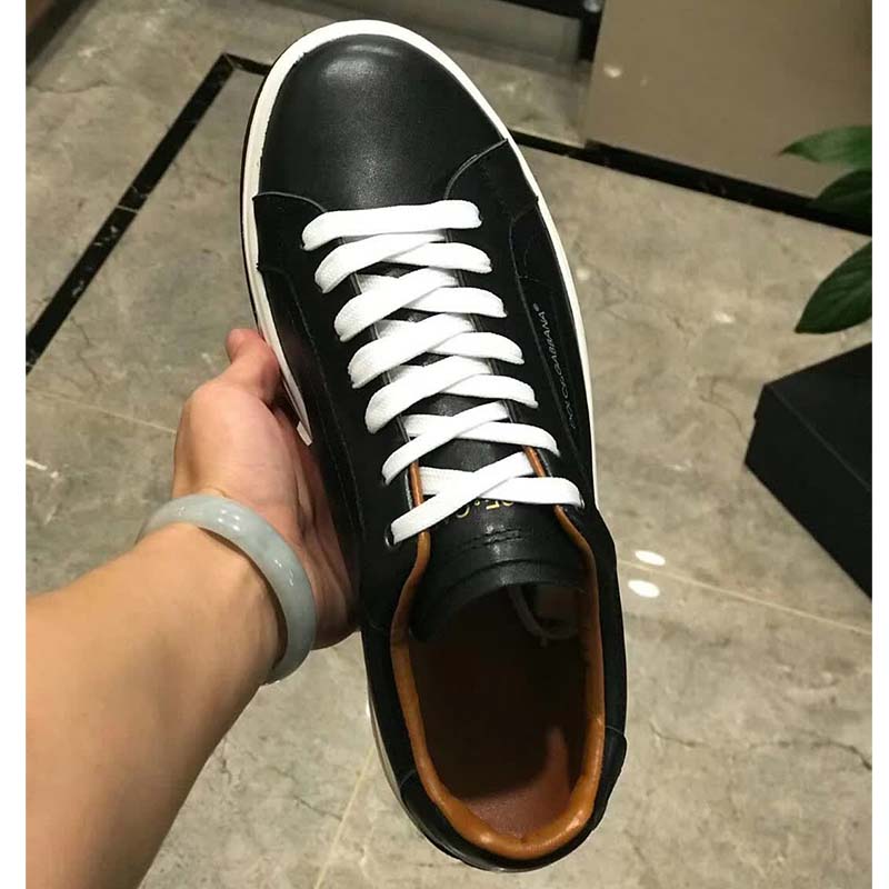 Dolce Gabbana D&G Men Shoes Roma Sneakers in Nappa Calfskin-Black - Image 6