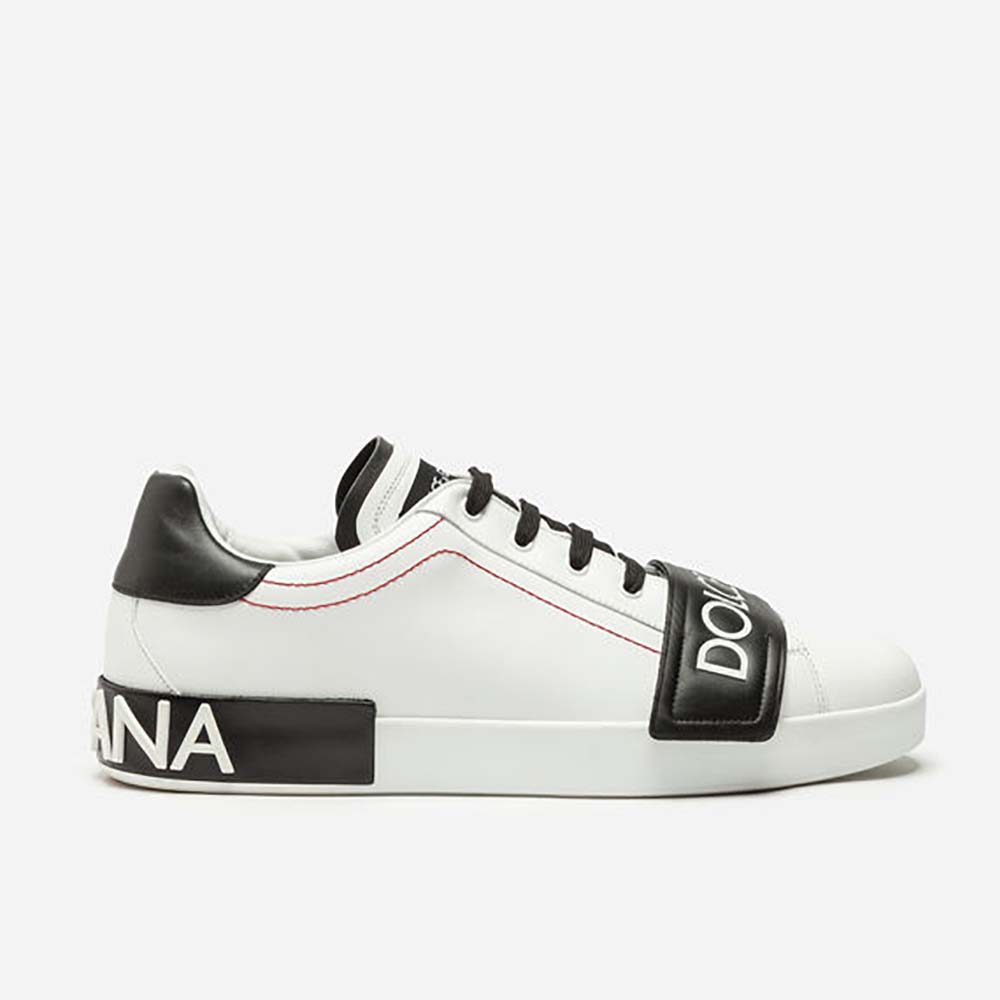 Dolce Gabbana D&G Unisex Shoes Portofino Sneakers in Nappa Calfskin