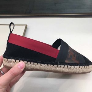 fendi black canvas espadrilles