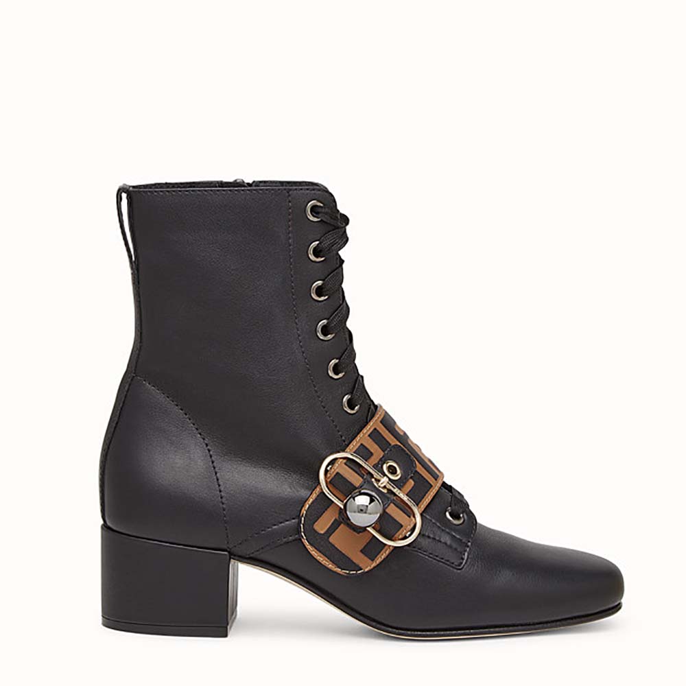 Fendi Women Shoes Ankle Boots in Calf Leather-Black