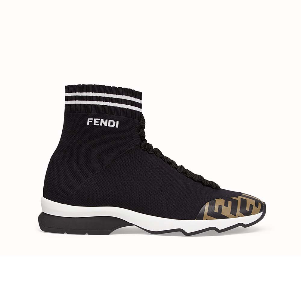 Fendi Women Shoes Pale Fabric Sneaker Boots-Blue