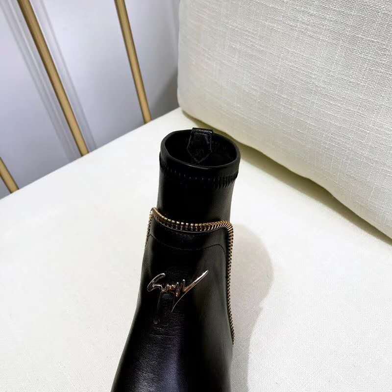 Giuseppe Zanotti Men Shoes Black Leather Boot with Zips Detail - Image 8