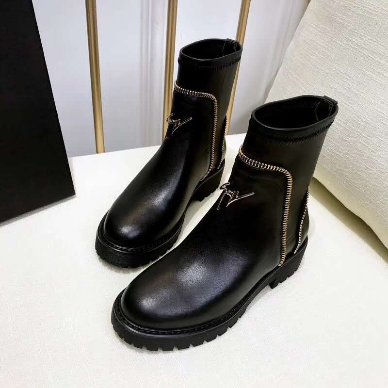 Giuseppe Zanotti Men Shoes Black Leather Boot with Zips Detail - Image 7