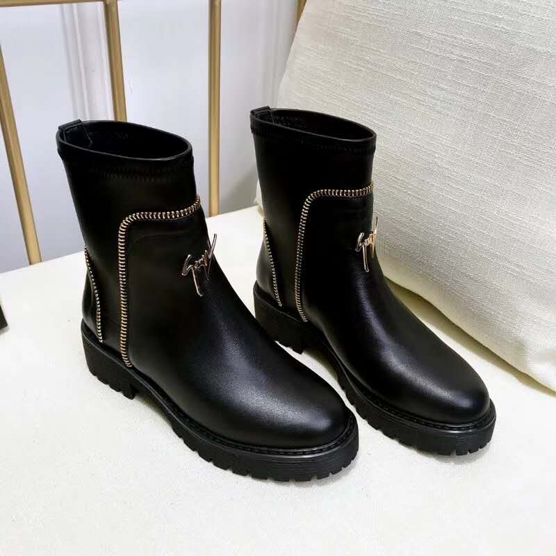 Giuseppe Zanotti Men Shoes Black Leather Boot with Zips Detail - Image 6