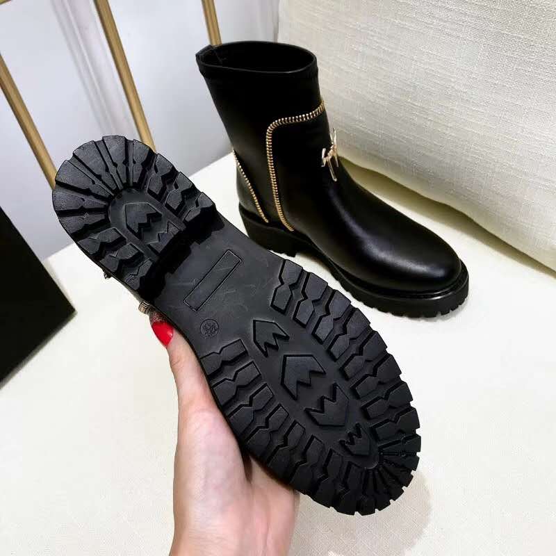 Giuseppe Zanotti Men Shoes Black Leather Boot with Zips Detail - Image 5