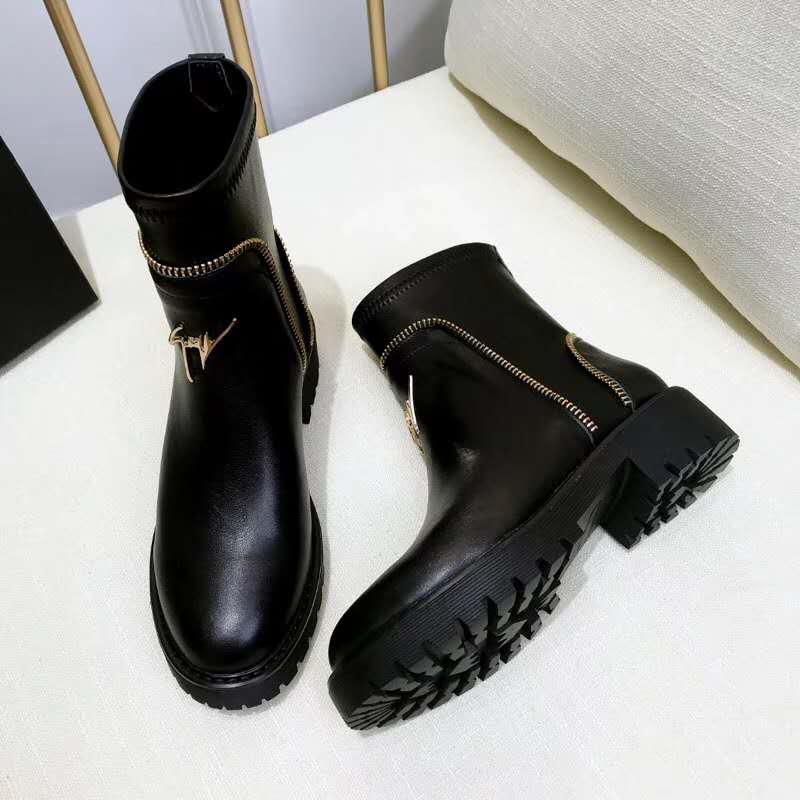 Giuseppe Zanotti Men Shoes Black Leather Boot with Zips Detail - Image 4