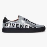 Givenchy Men Givenchy Shading Sneakers in Metallized Leather-Silver