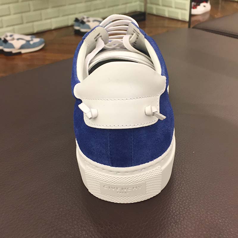 Givenchy Men Low Sneakers in Bicolor Suede Shoes Blue - Image 4