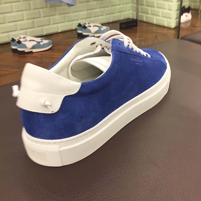 Givenchy Men Low Sneakers in Bicolor Suede Shoes Blue - Image 5