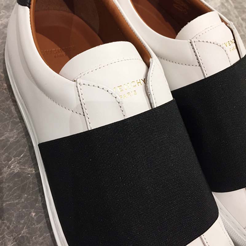 Givenchy Unisex Elastic Strap Sneakers in Leather Shoes White - Image 5