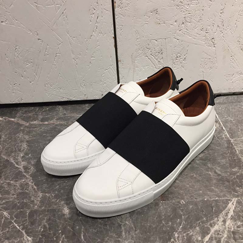 Givenchy Unisex Elastic Strap Sneakers in Leather Shoes White - Image 4