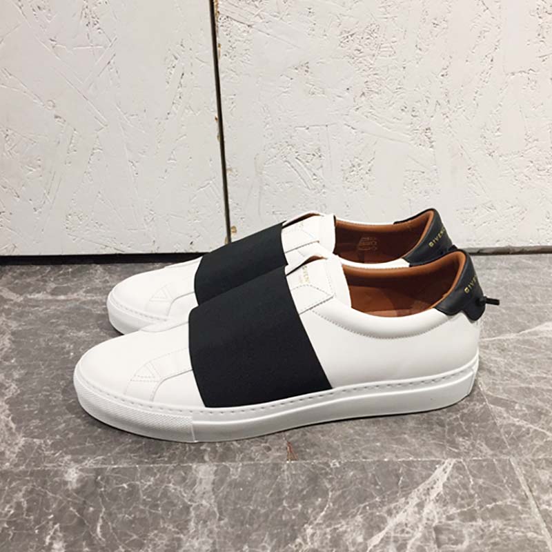 Givenchy Unisex Elastic Strap Sneakers in Leather Shoes White - Image 2