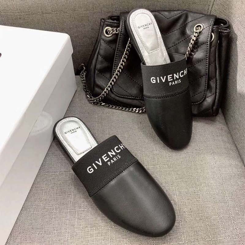 Givenchy Women Shoes Givenchy Paris Flat Mules in Calf Leather - Image 7