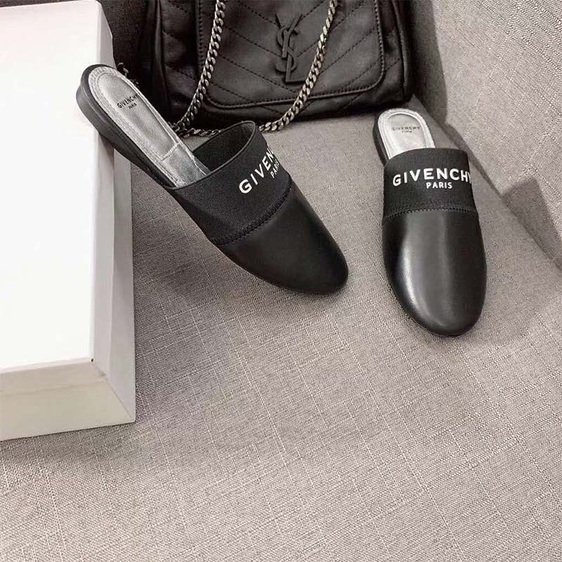 Givenchy Women Shoes Givenchy Paris Flat Mules in Calf Leather - Image 6