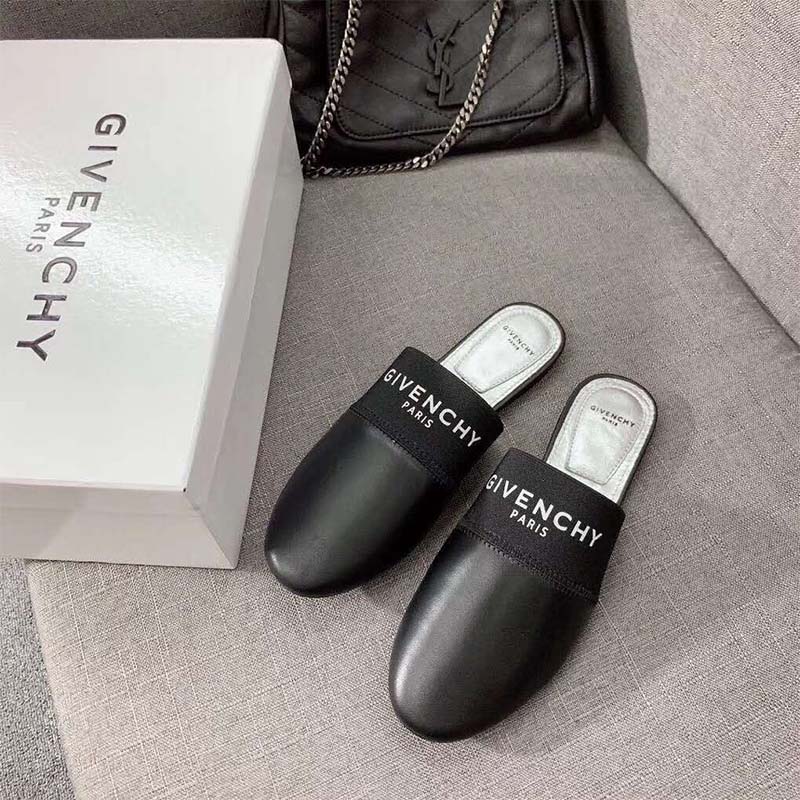 Givenchy Women Shoes Givenchy Paris Flat Mules in Calf Leather - Image 4