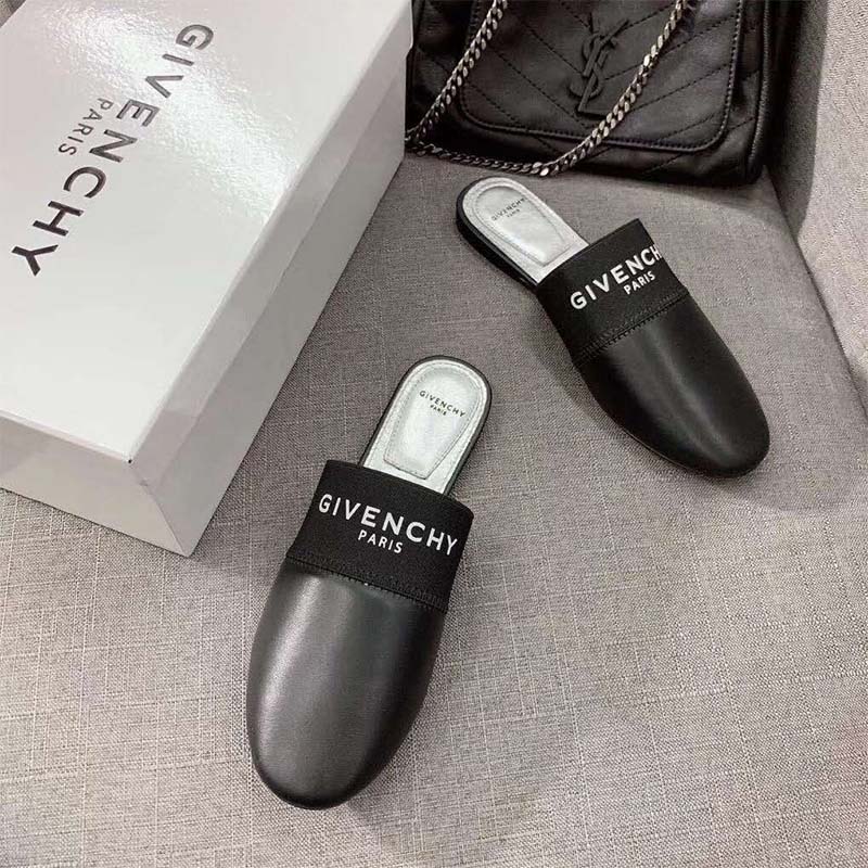 Givenchy Women Shoes Givenchy Paris Flat Mules in Calf Leather - Image 3