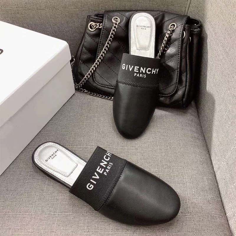 Givenchy Women Shoes Givenchy Paris Flat Mules in Calf Leather - Image 2