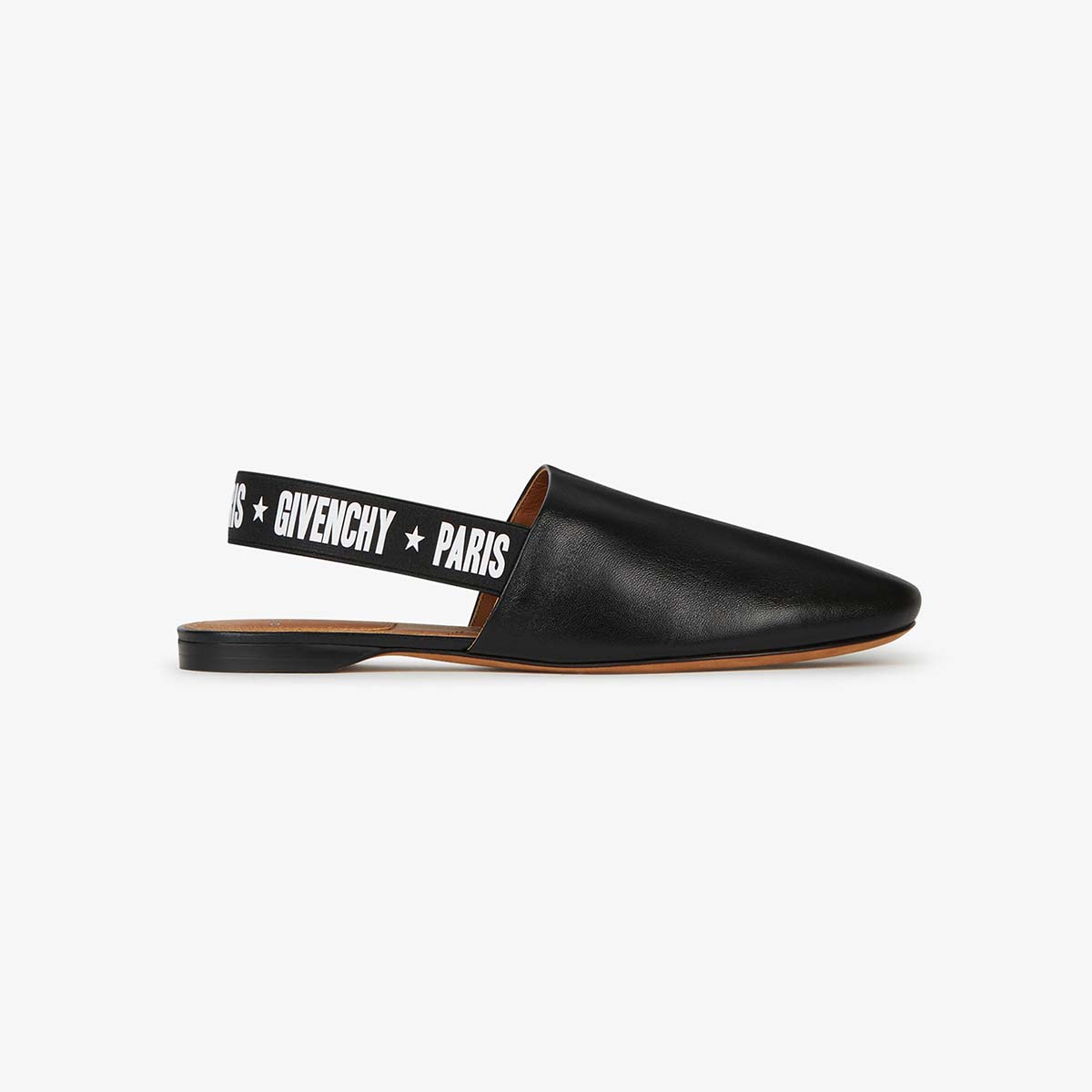 Givenchy Women Sling Back Givenchy Stars Flat Mules Shoes Black