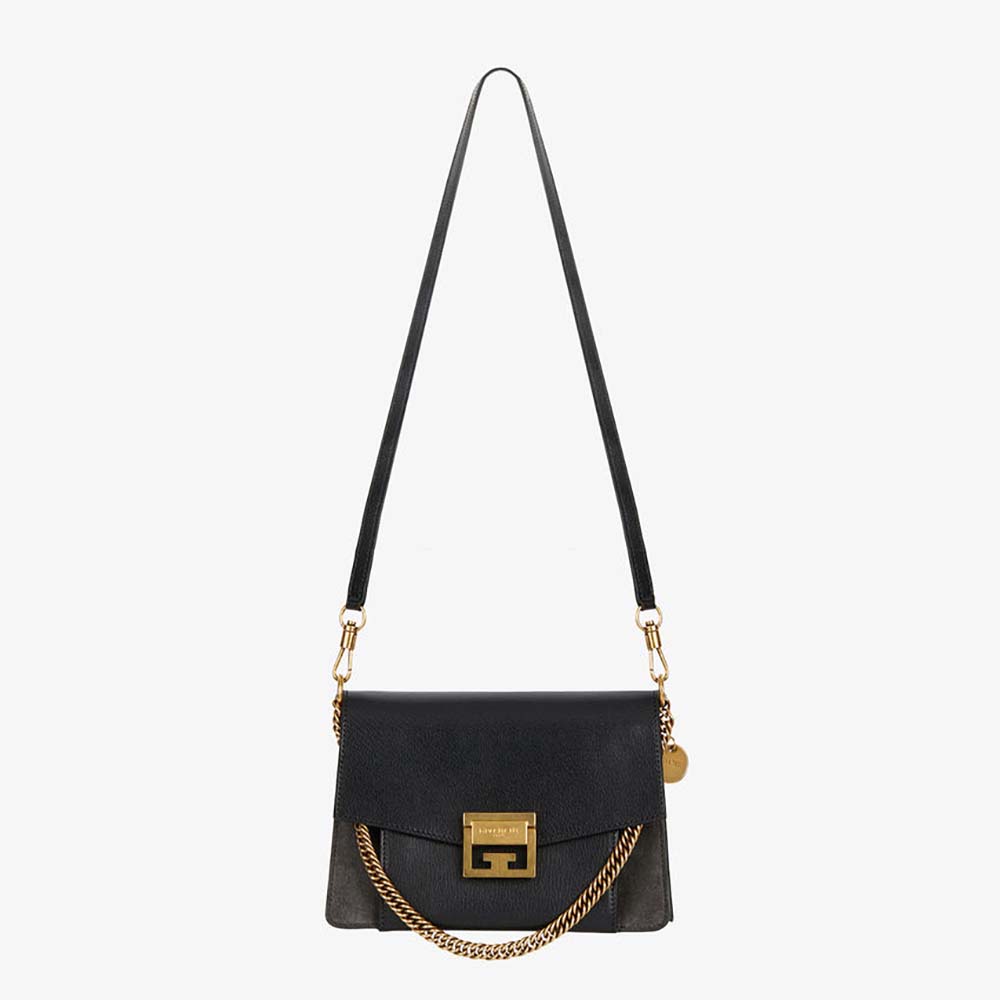 Givenchy Women Small Gv3 Bag in Leather and Suede-Black