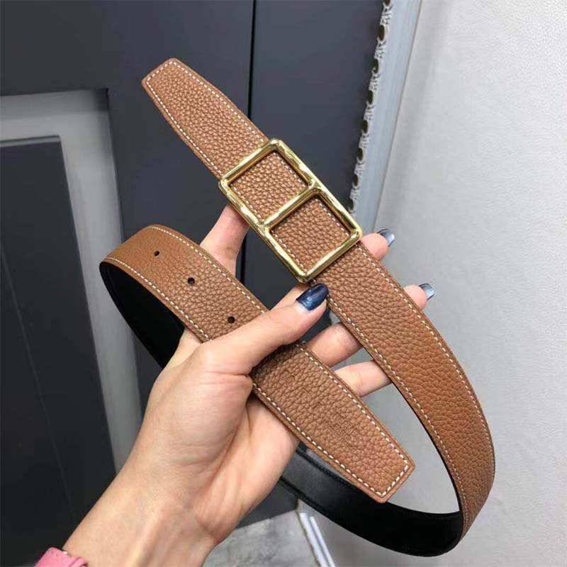 Hermes Men Officier Belt Buckle & Reversible Leather Strap 38 mm-Brown - Image 7