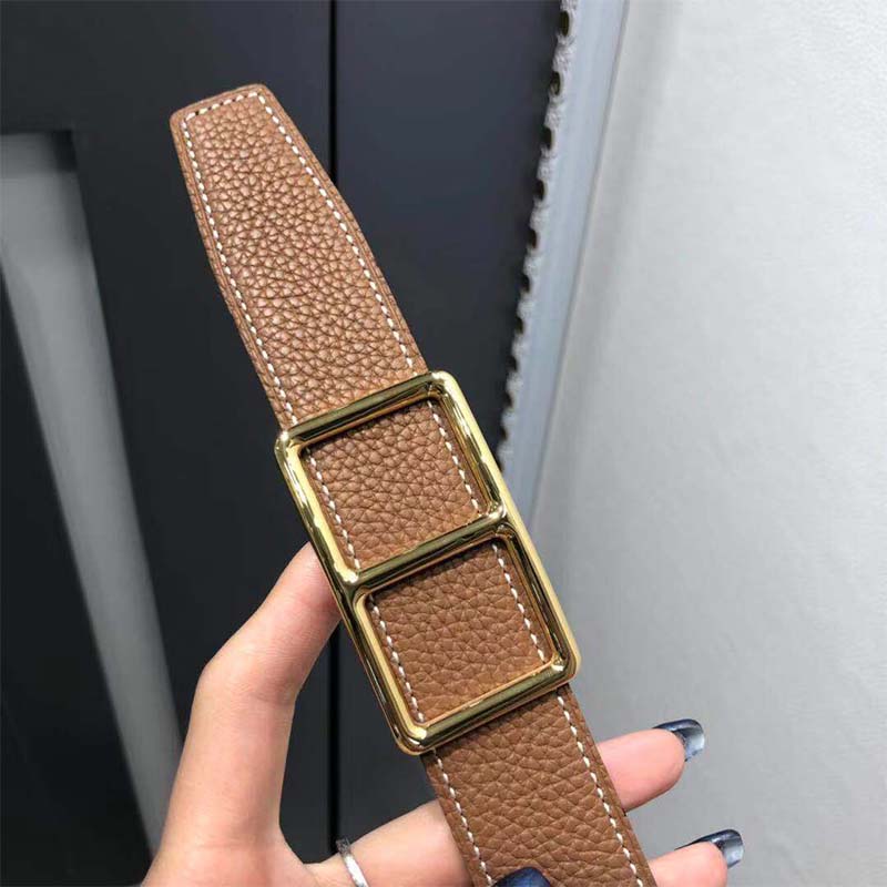 Hermes Men Officier Belt Buckle & Reversible Leather Strap 38 mm-Brown - Image 6