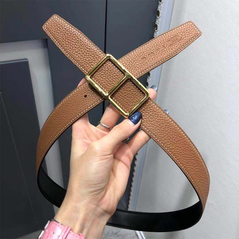 Hermes Men Officier Belt Buckle & Reversible Leather Strap 38 mm-Brown - Image 4