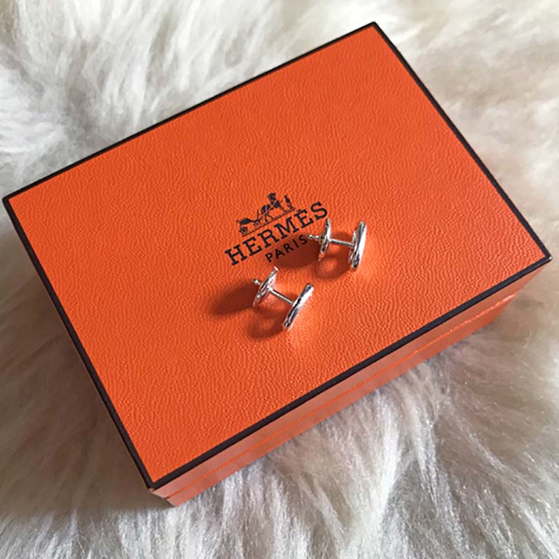Hermes Women Chaine D'Ancre Earrings Very Small Model Jewelry Silver - Image 4