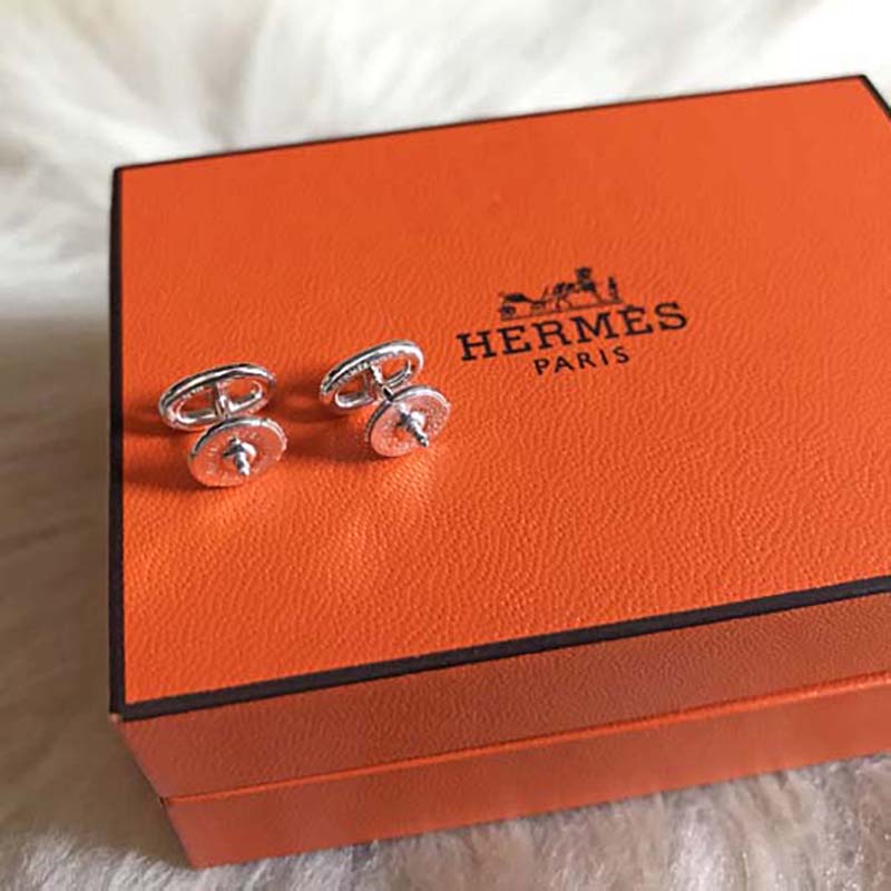 Hermes Women Chaine D'Ancre Earrings Very Small Model Jewelry Silver - Image 3
