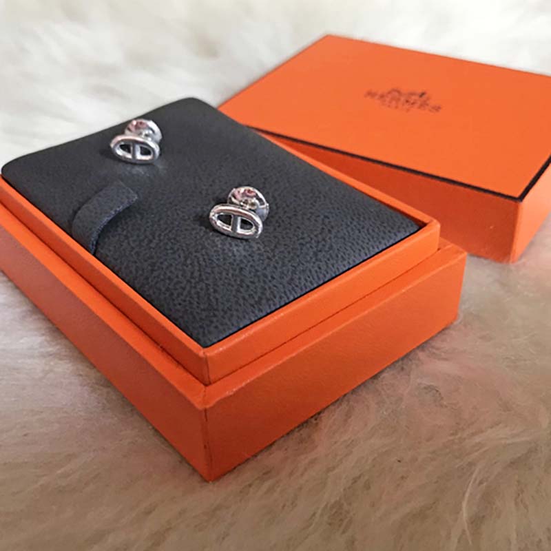 Hermes Women Chaine D'Ancre Earrings Very Small Model Jewelry Silver - Image 5