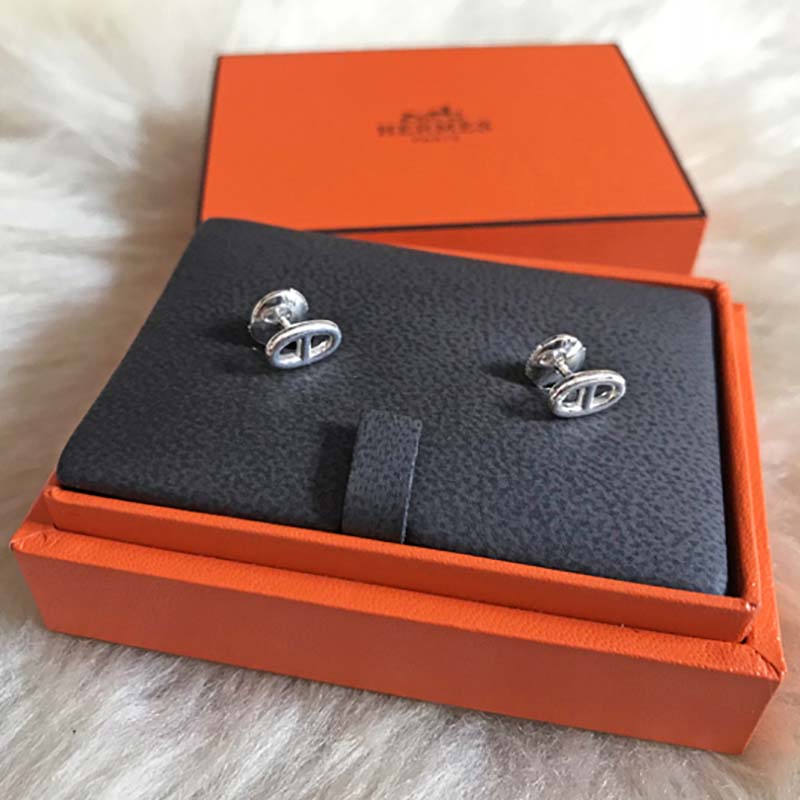 Hermes Women Chaine D'Ancre Earrings Very Small Model Jewelry Silver
