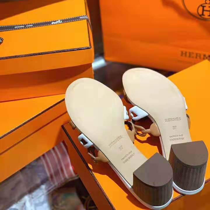 Hermes Women Tandem Sandal in Nappa Leather 5.1cm Heel-Brown - Image 9
