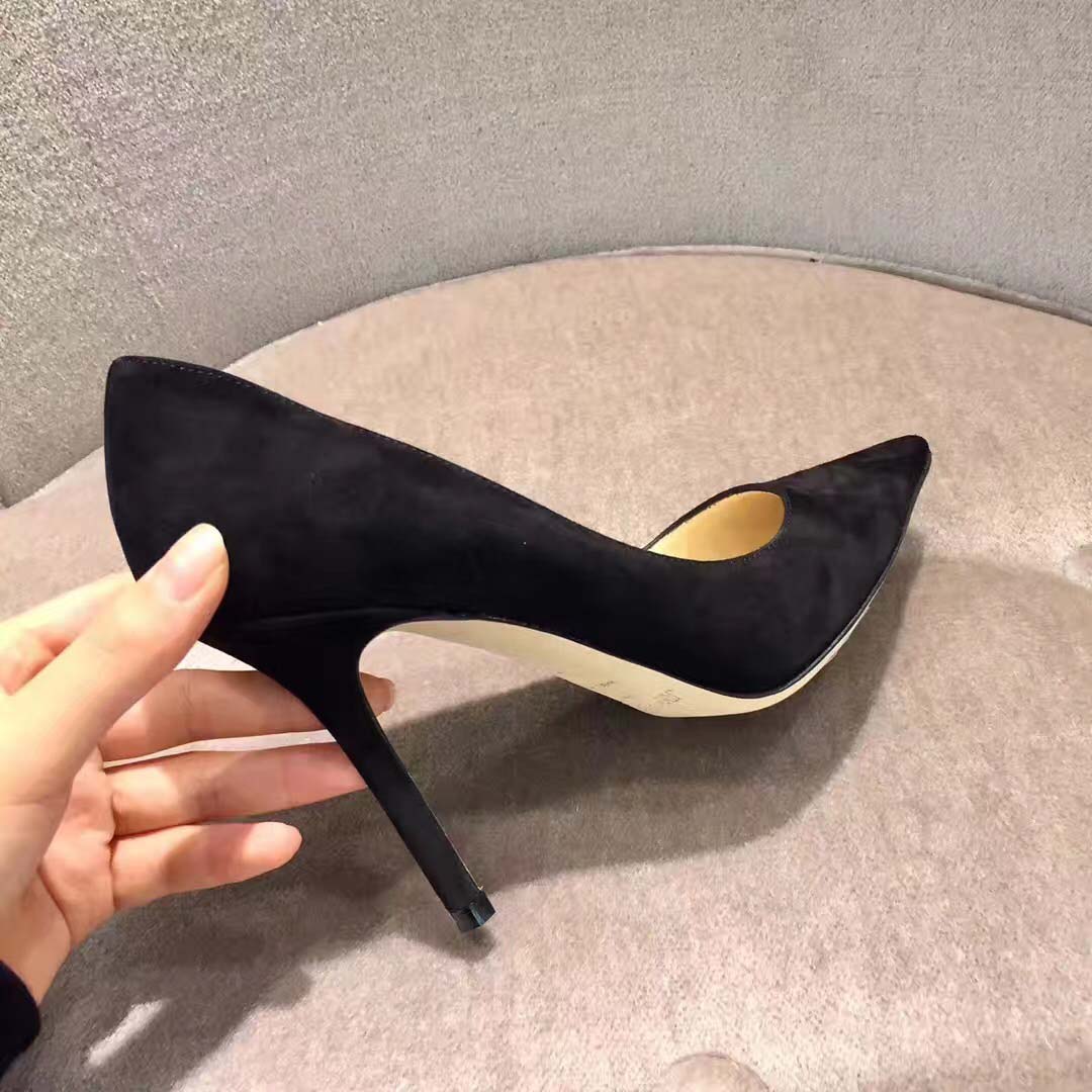 Jimmy Choo Women Romy 100 Suede Pointy Toe Pumps Shoes Black - Image 3