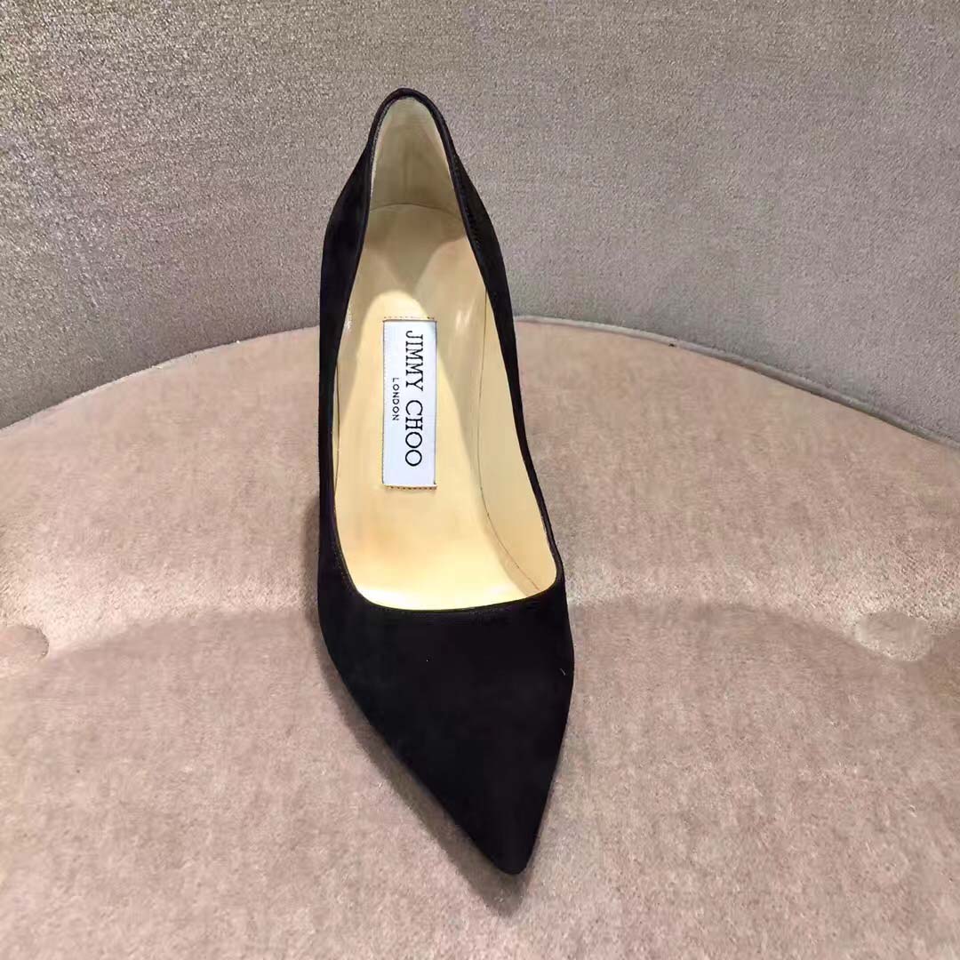 Jimmy Choo Women Romy 100 Suede Pointy Toe Pumps Shoes Black - Image 5