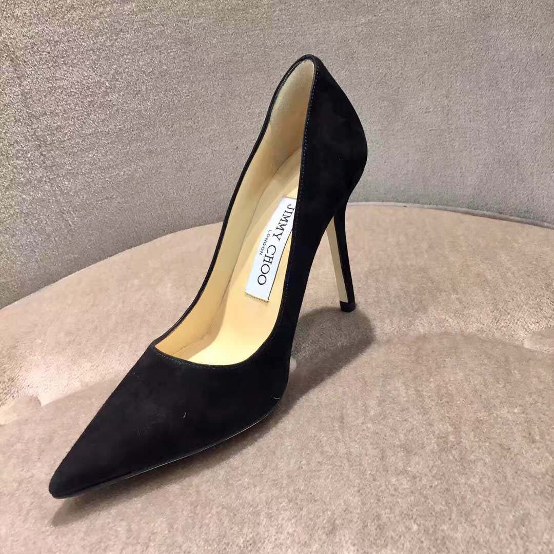 Jimmy Choo Women Romy 100 Suede Pointy Toe Pumps Shoes Black - Image 2