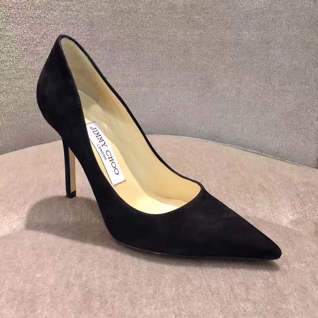 Jimmy Choo Women Romy 100 Suede Pointy Toe Pumps Shoes Black - Image 4