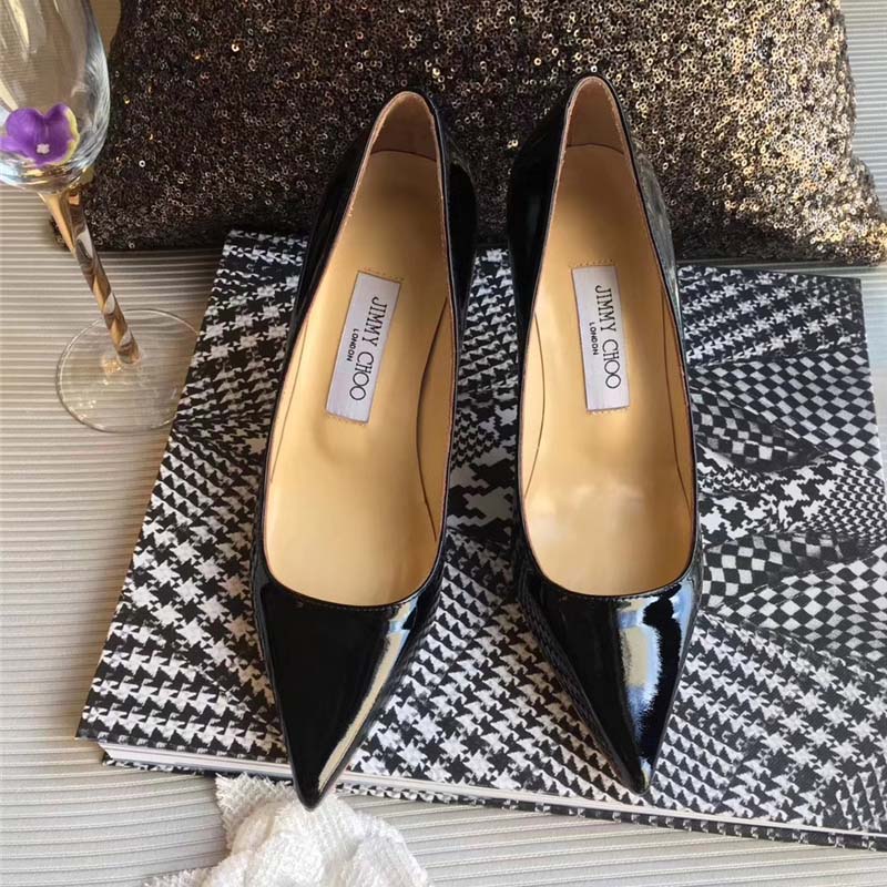 Jimmy Choo Women Romy 85 Patent Leather Pointy Toe Pumps Shoes-Black - Image 4