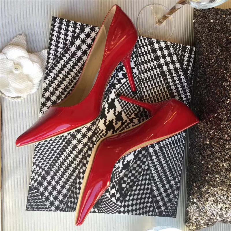 Jimmy Choo Women Romy 85 Patent Leather Pointy Toe Pumps Shoes-Red - Image 4