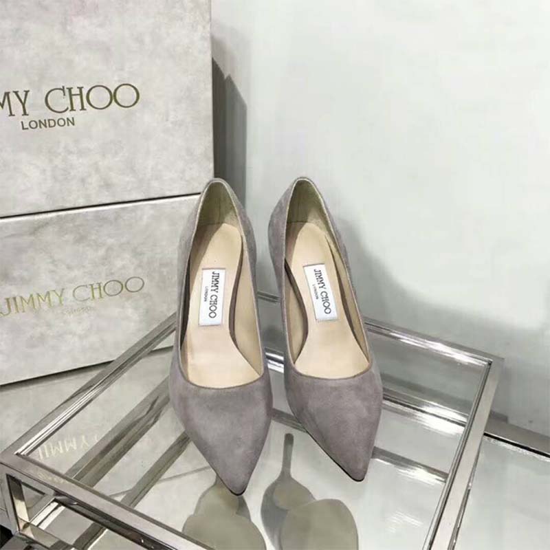 Jimmy Choo Women Shoes Romy 85 Opal Suede Pointy Toe Pumps-Silver - Image 3